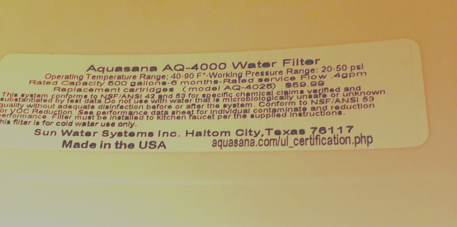 AUTHENTIC AQUASANA AQ-4000 WHITE WATER FILTER OUTSIDE COVER REPLACEMENT NEW