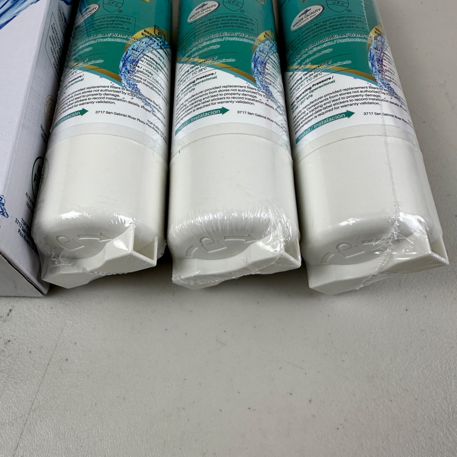 3 PACK ICEPURE Alkaline BORPLFTR50 Water Filter Bosch Ultra Clarity RWF6100A-AL