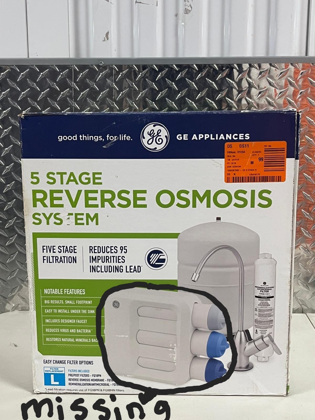GE Under-Sink 5-Stage Premium Reverse Osmosis Water Filtration System