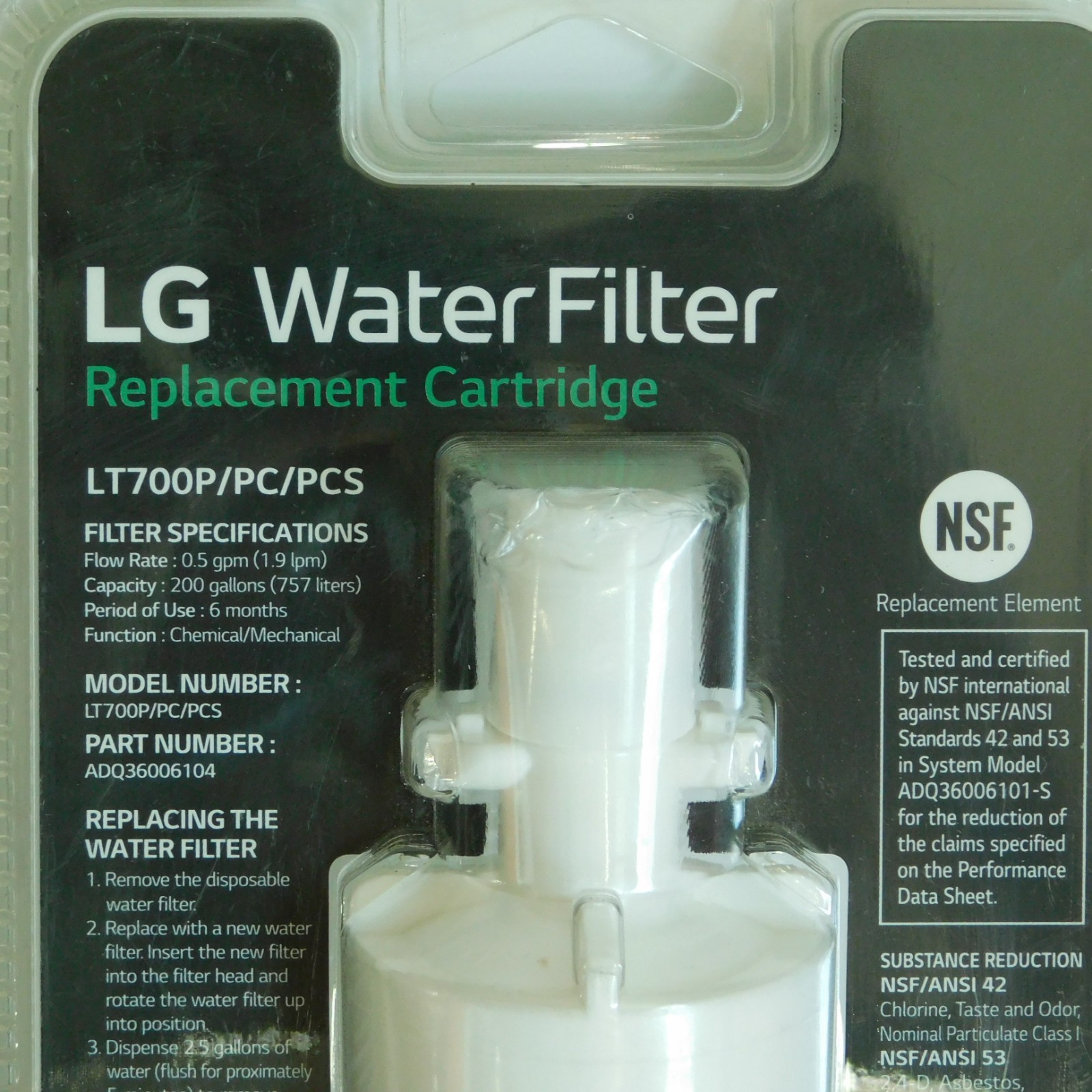 LG water filter LT600P / PC / PCS REPLACEMENT CARTRIDGE