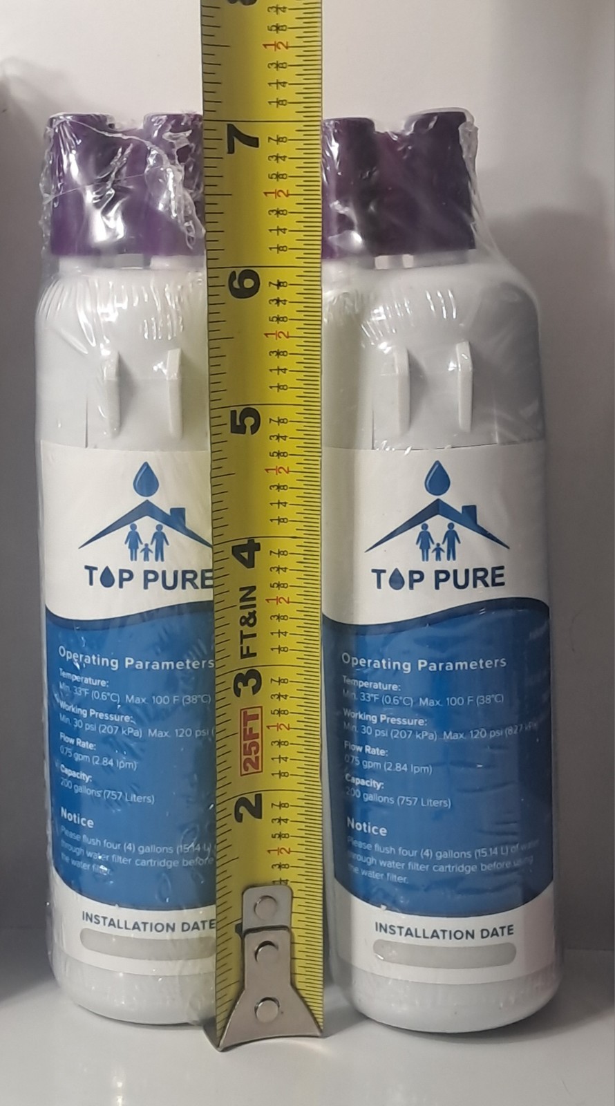 Top Pure Refrigerator Water Filter 1 Two Count Compatible Replacement