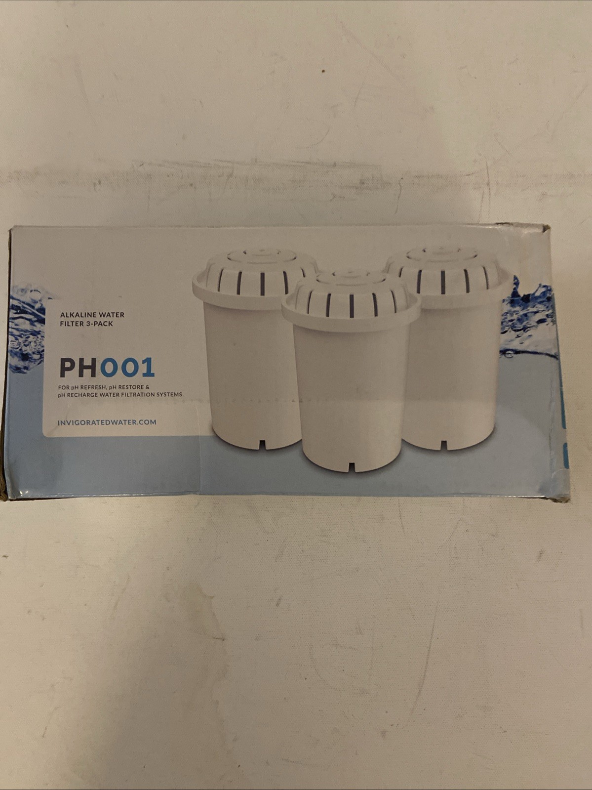 Invigorated Water PH001 White Alkaline Water Filter 3 Pack Sealed