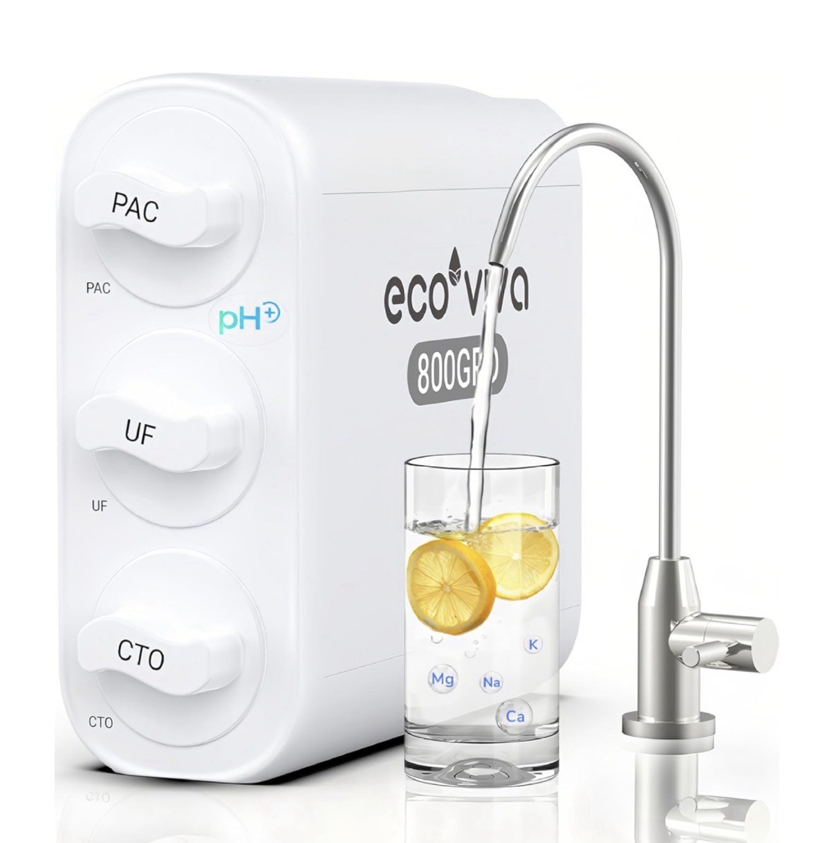 Ecoviva UF800G Under Sink Water Filter 0.01μm Ultra Filtration Tankless Compact