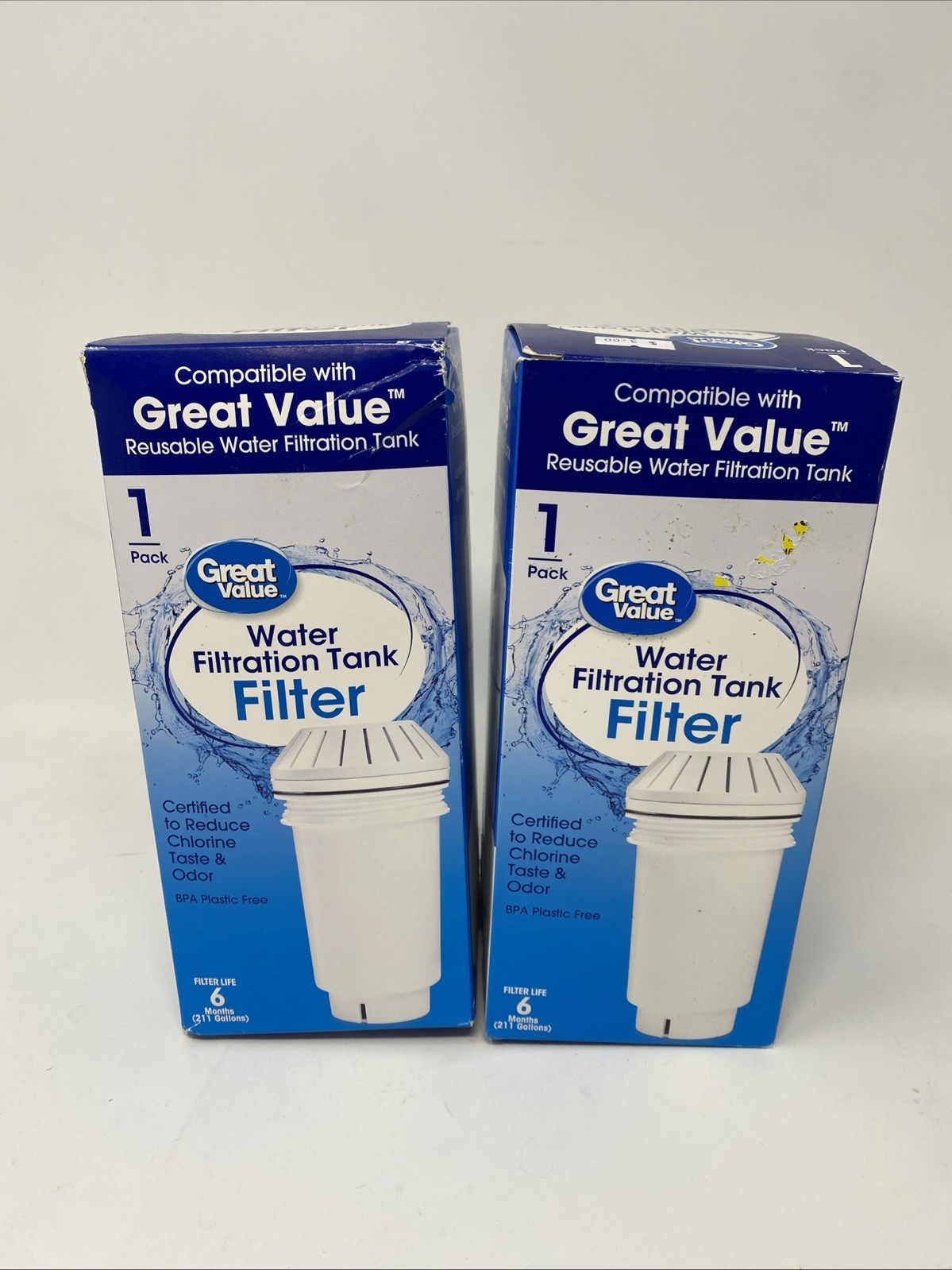 2 Pack Great Value Water Filtration Tank Replacement Filter Brand-New