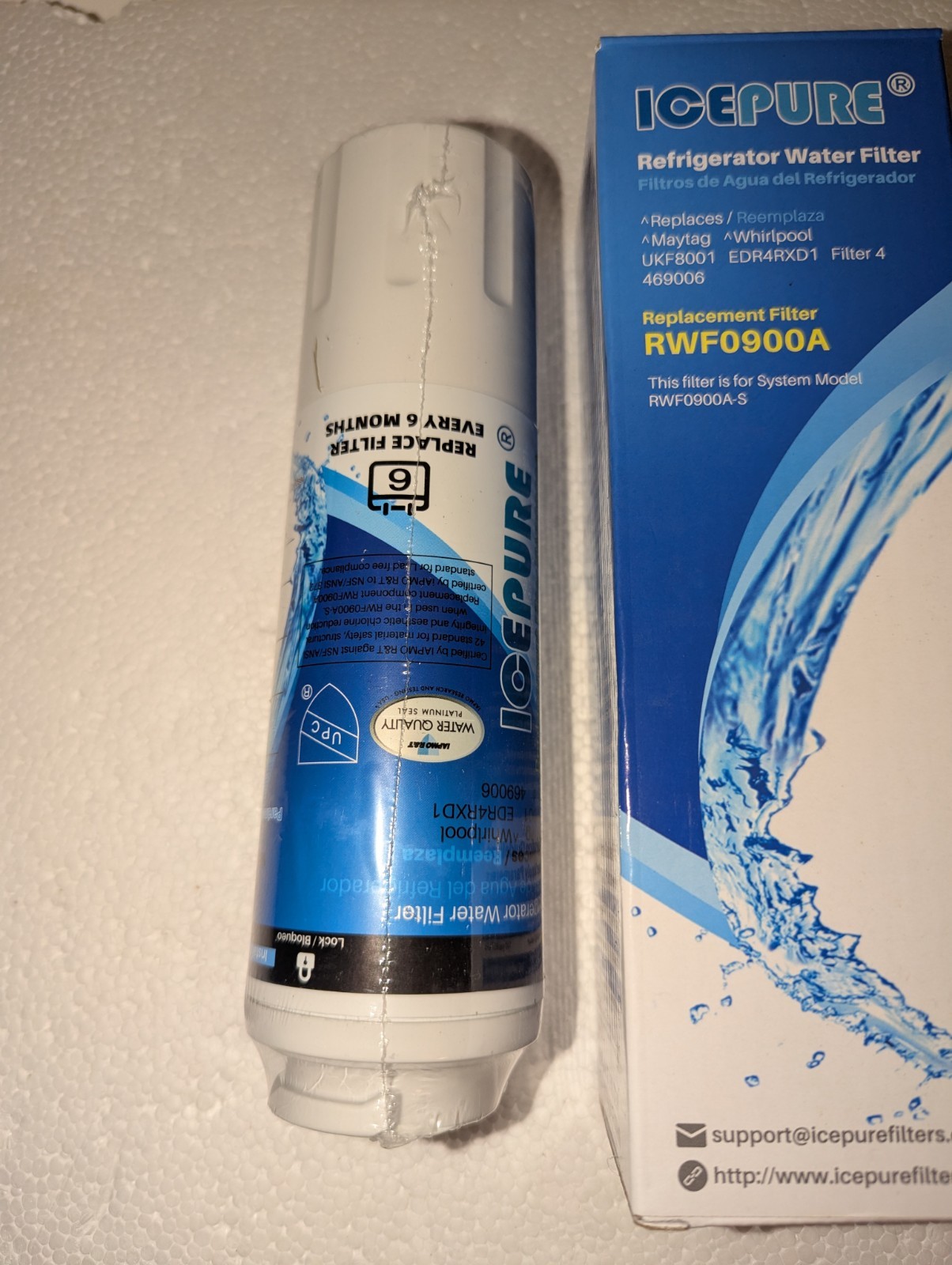 Ice Pure Refrigerator Water Filter Replacement RWF4700A Compatible RWF0900A-S