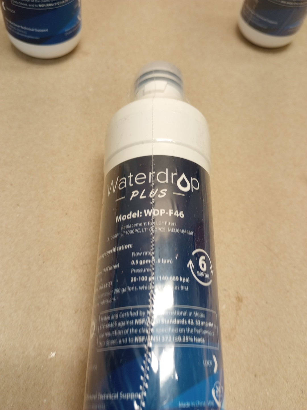 NEW Waterdrop Plus Refrigerator Water Filter and Air Filter for LG® WDP-F46 2 PC