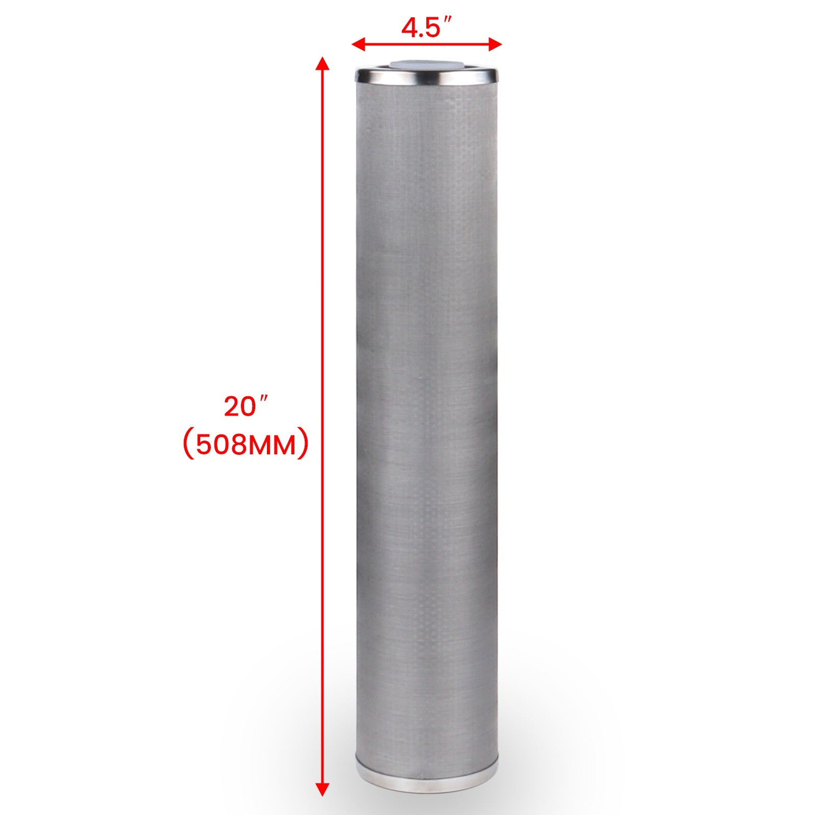 Amwater Stainless Steel 20″ X 4.5″ Big+ Reusable Wire Mesh Filter – 5 Micron