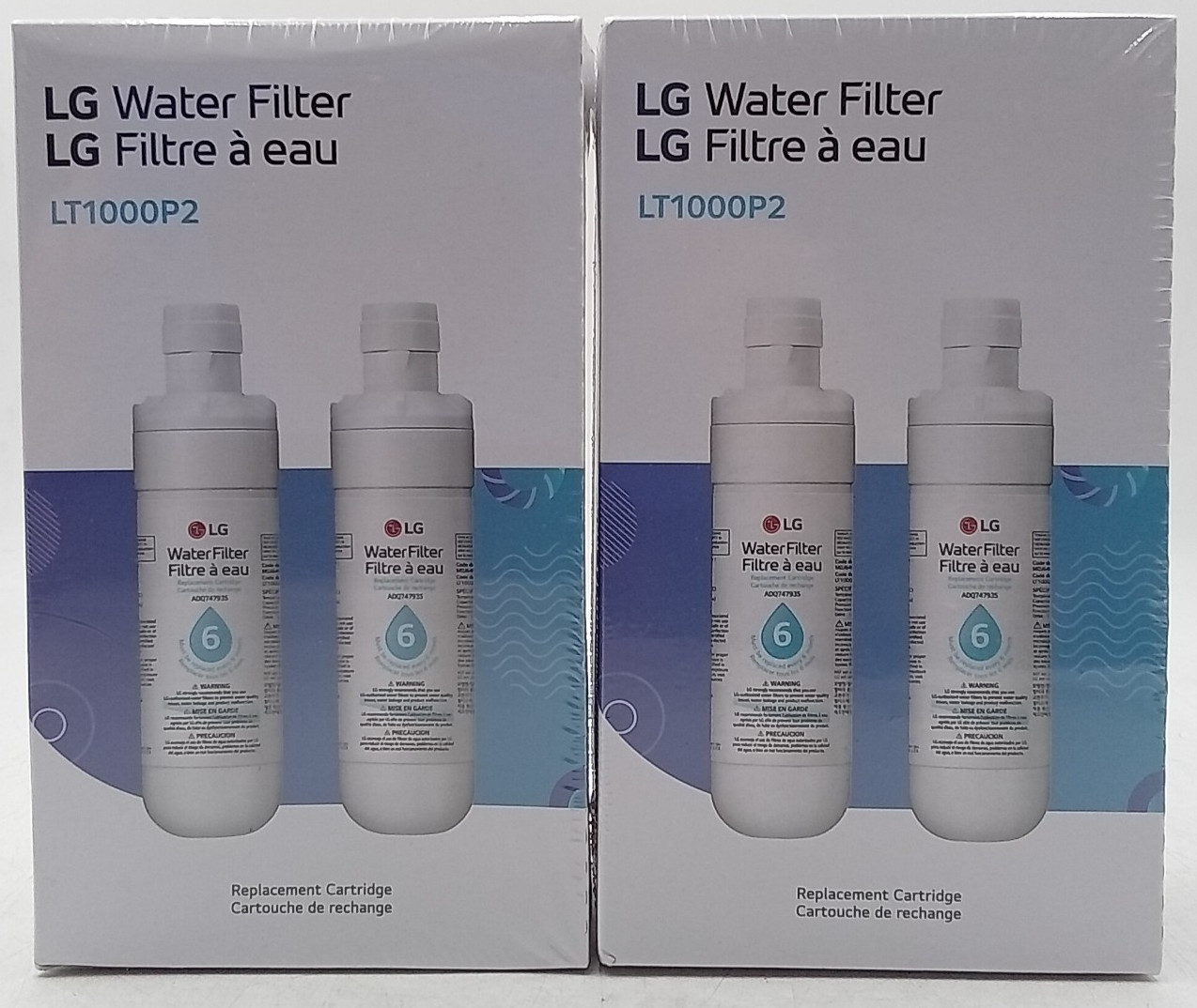 Genuine LG LT1000P2 6-Month / 200 Gal Replacement Water Filters 2Pack Lot of 2