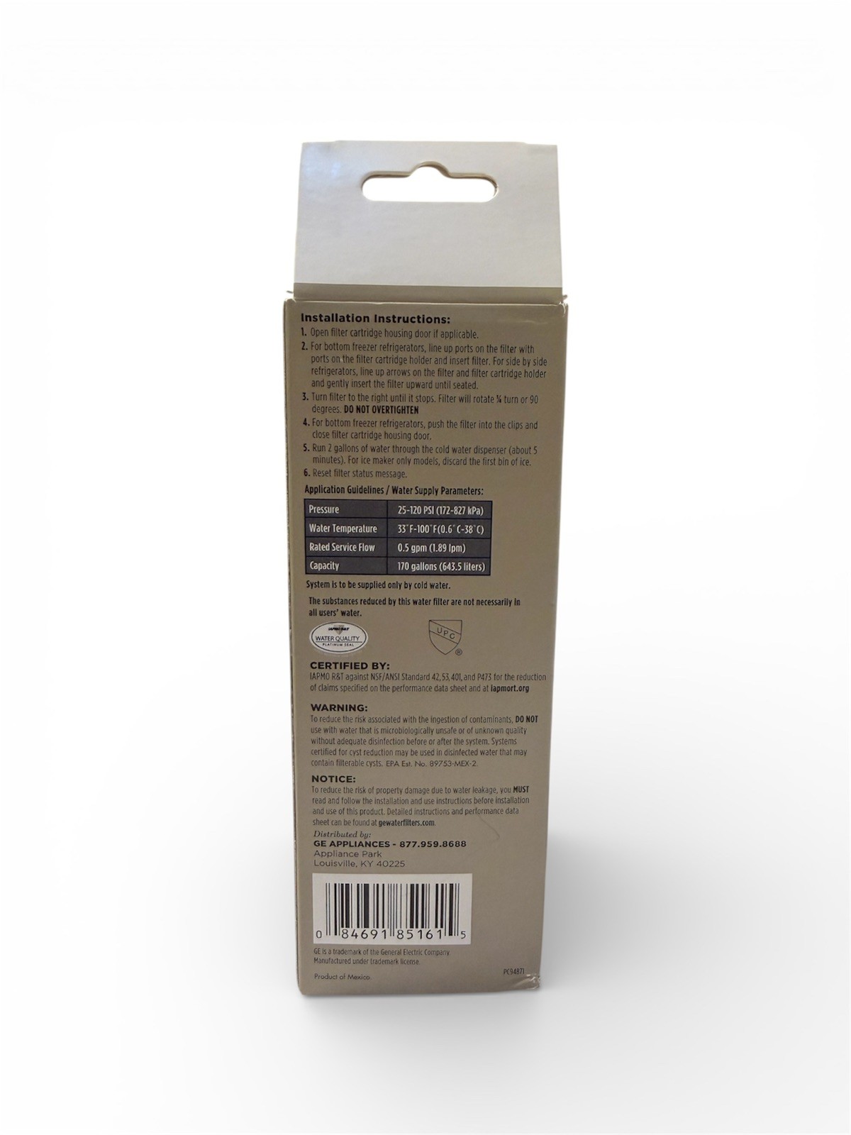 GE XWFE Refrigerator Water Filter – New