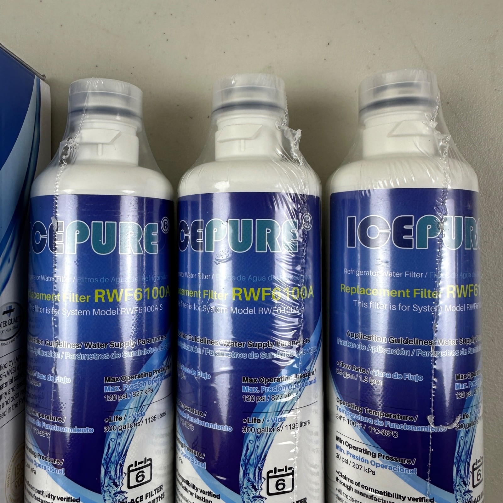 3 PACK ICEPURE Water Filter for Bosch Ultra Clarity Pro BORPLFTR50 RWF6100A