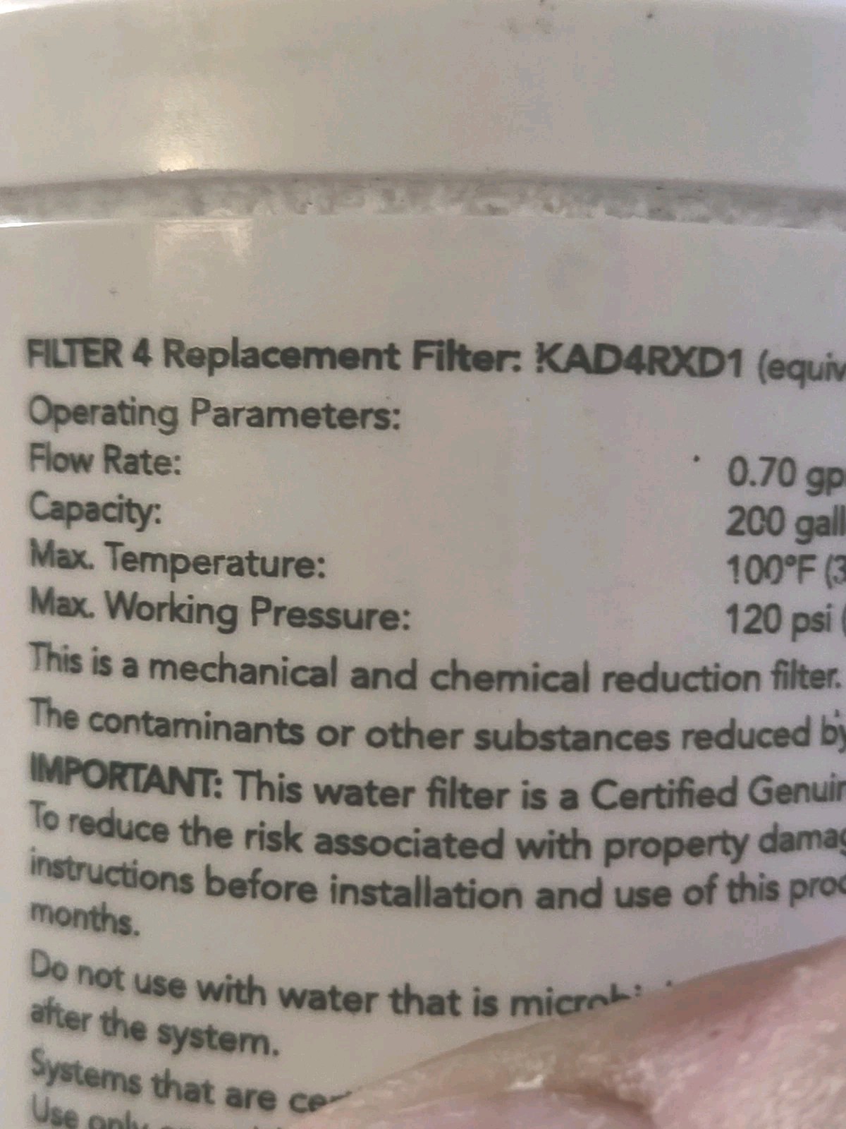 Kitchenaid Refrigerator Ice and Water Filter 4 KAD4RXD1 Green