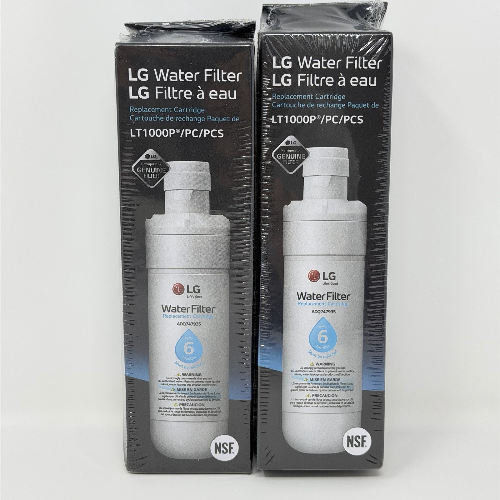 Genuine LG Water Filter Replacement Cartridge LT1000P/PC/PCS – Sealed Lot Of 2