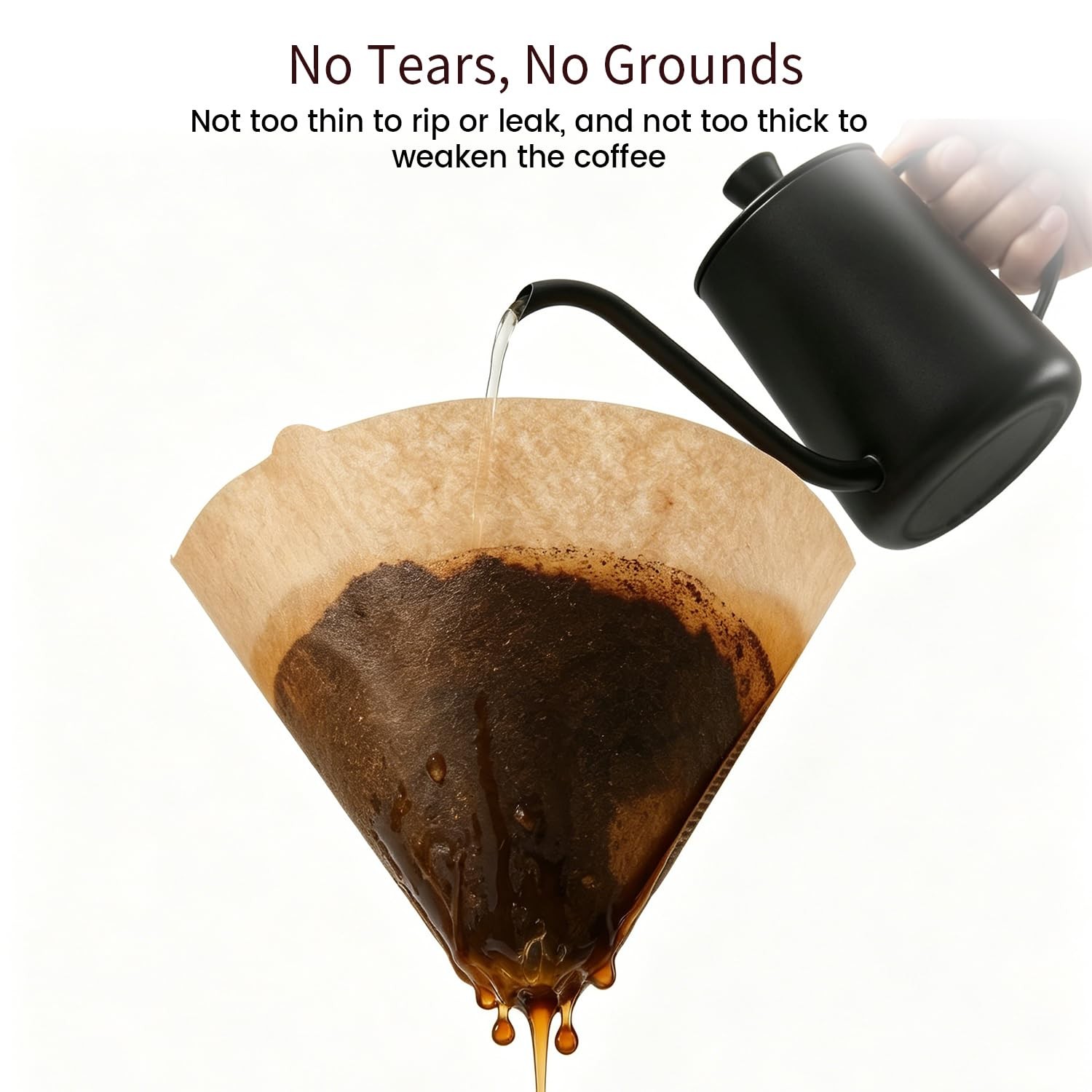 Clinuse Cone Coffee Filters #2, 200 Count Unbleached Size 02 #02, Primary