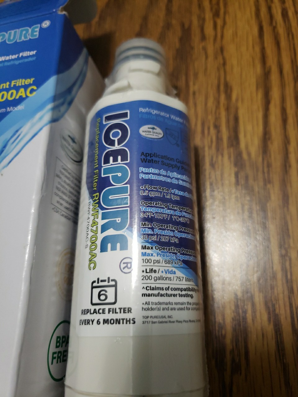 IcePure RWF4700AC Refrigerator Water Filter Replacement New In Box