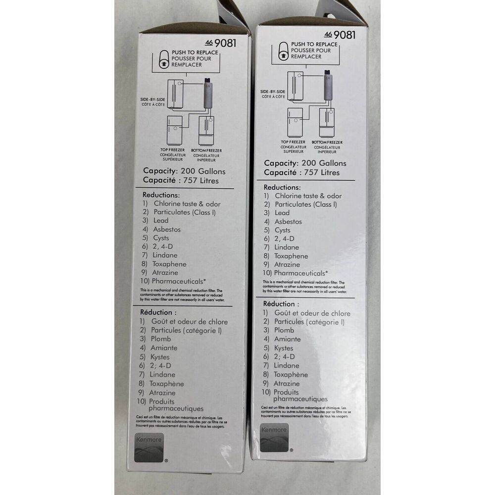 2 Pack Kenmore 9081 Replacement Refrigerator Water Filter 46-9081 Sealed