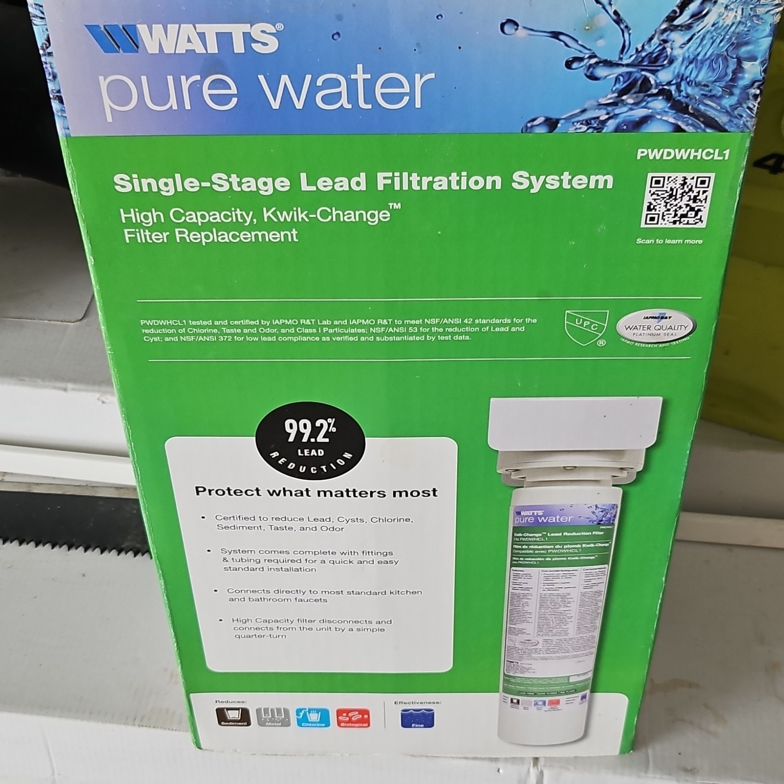 WATTS PWCFHCL1 REPLACEMENT FILTER CARTRIDGE FOR PWDWHCL1