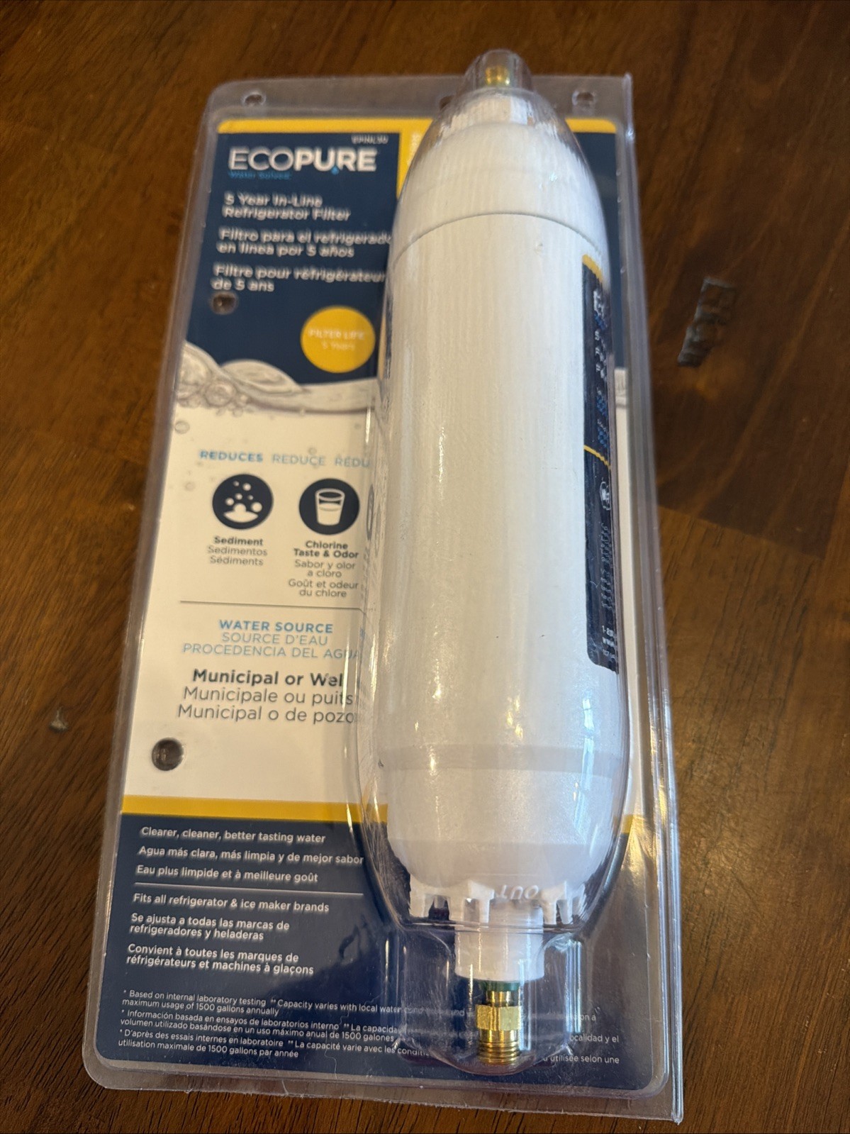 EcoPure EPINL30 5 Year In-Line Refrigerator Filter. Brand New/Sealed/Replacement