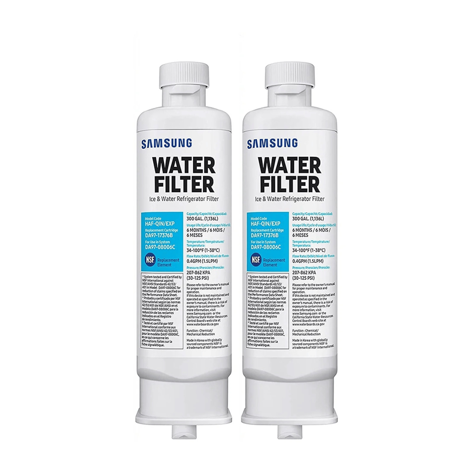 2PACK Genuine Samsung DA97-17376B HAF-QIN/EXP REFRIGERATOR Water Filter US Stock