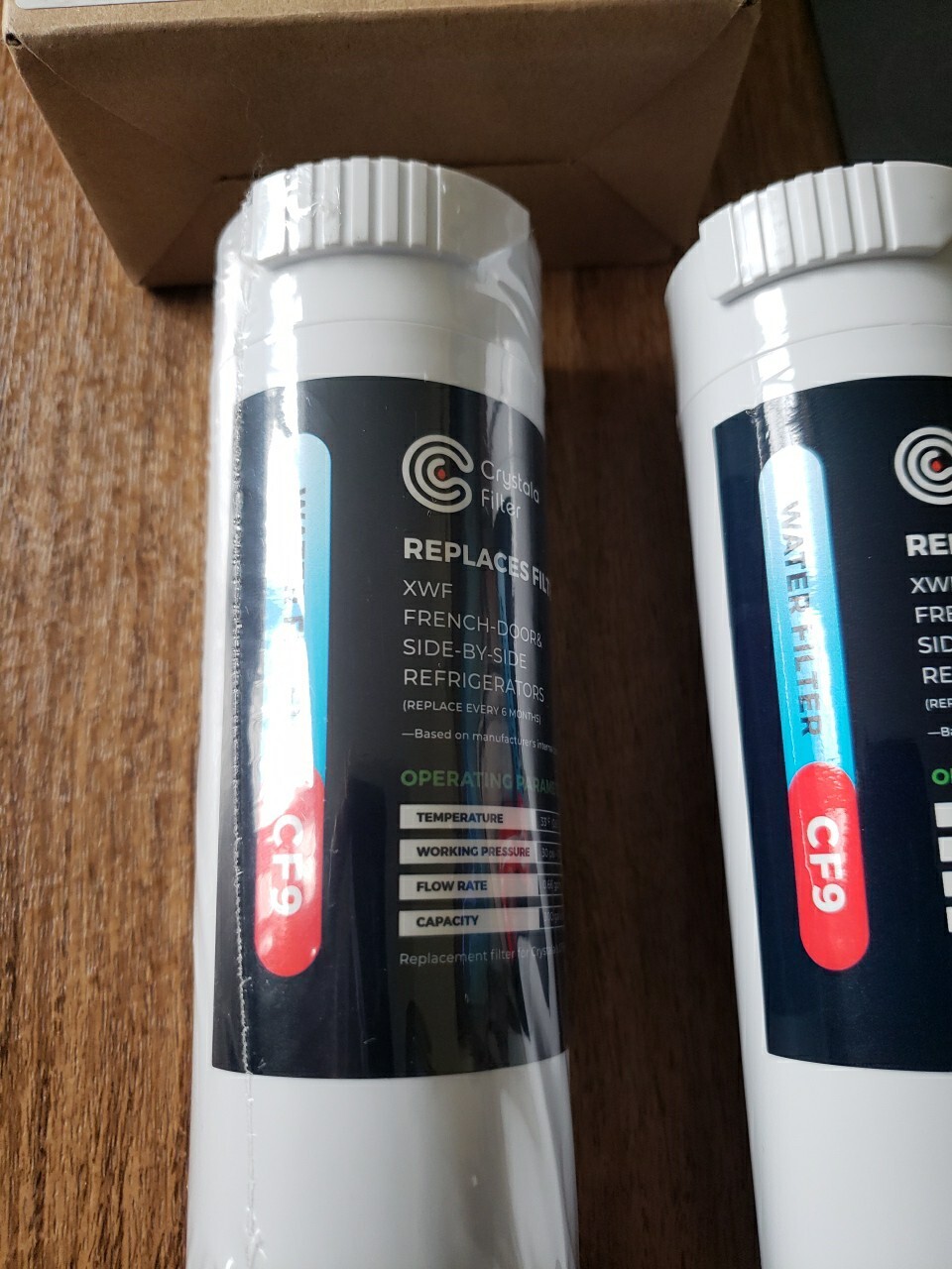 Crystala Filters 4 Pack Replaces Filters XWF, French Door & Side-by-side CF9 New