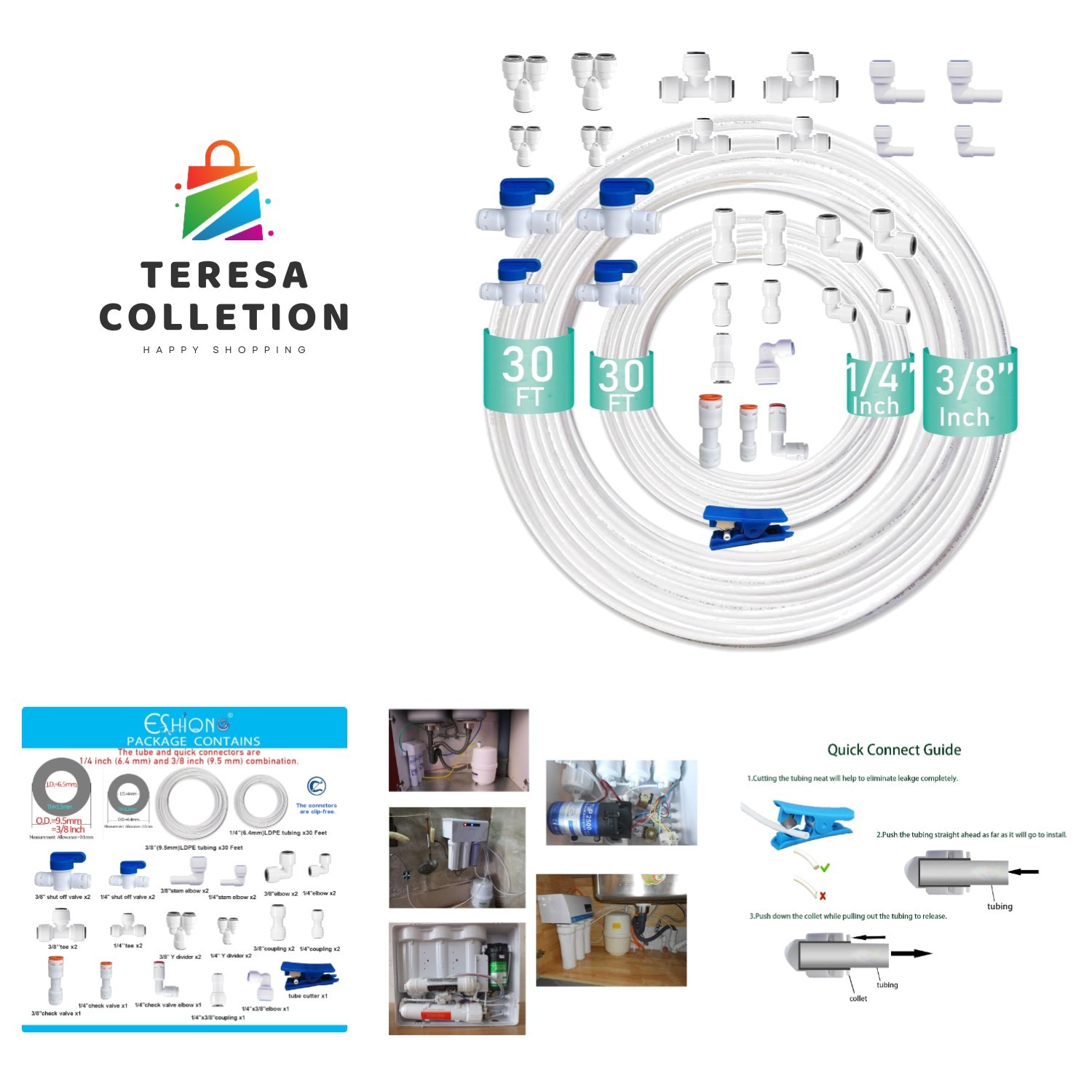 Food-Grade 1/4″ & 3/8″ Push-to-Connect Water Line Kits – Leak-Free Design