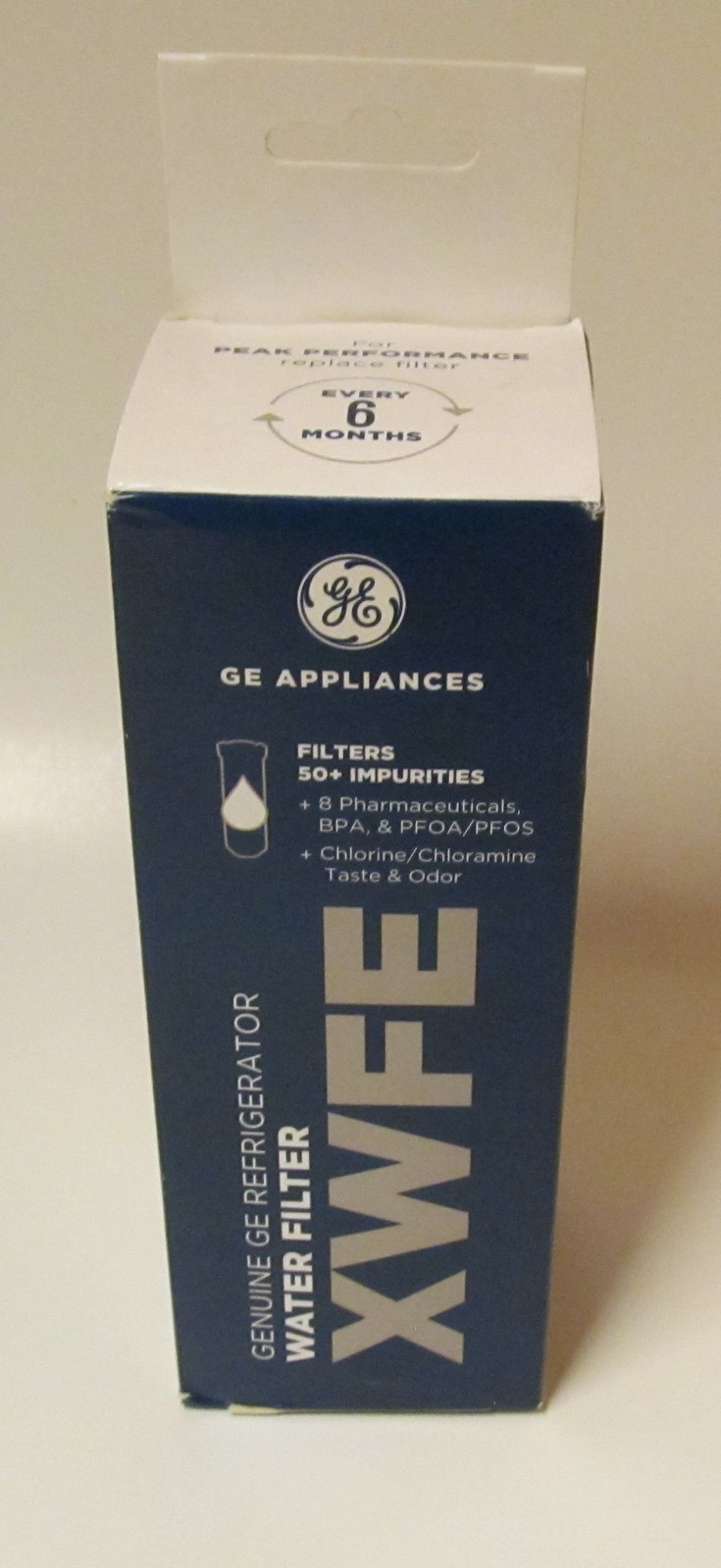 GE XWFE replacement refrigerator water filter, new, factory sealed