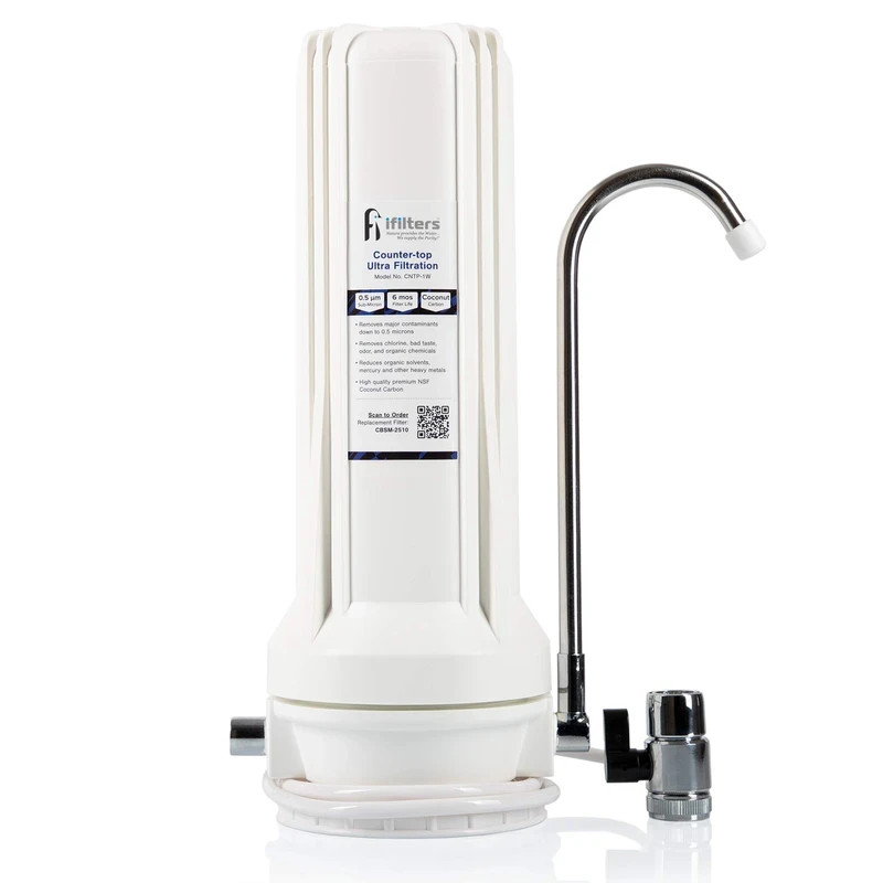iFilters Ultra Drinking Water Filter For VOCs Cysts Pesticides Chlorine, White