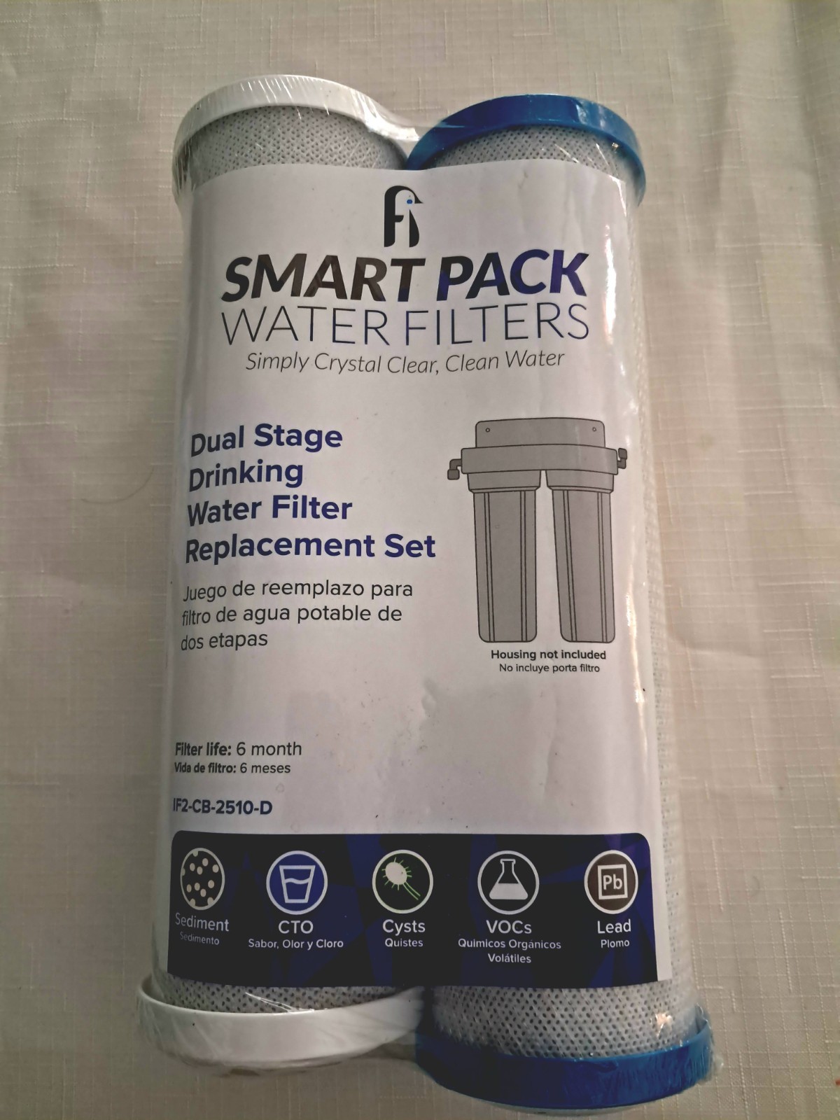 Smart Pack 0.5 & 5 Micron Carbon Block Under-Sink RO Replacement Set IF2-CB-25-D
