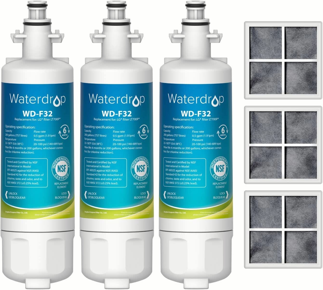Waterdrop ADQ36006101 Replacement for LG® LT700P® and LT120F® Fresh Air Filter