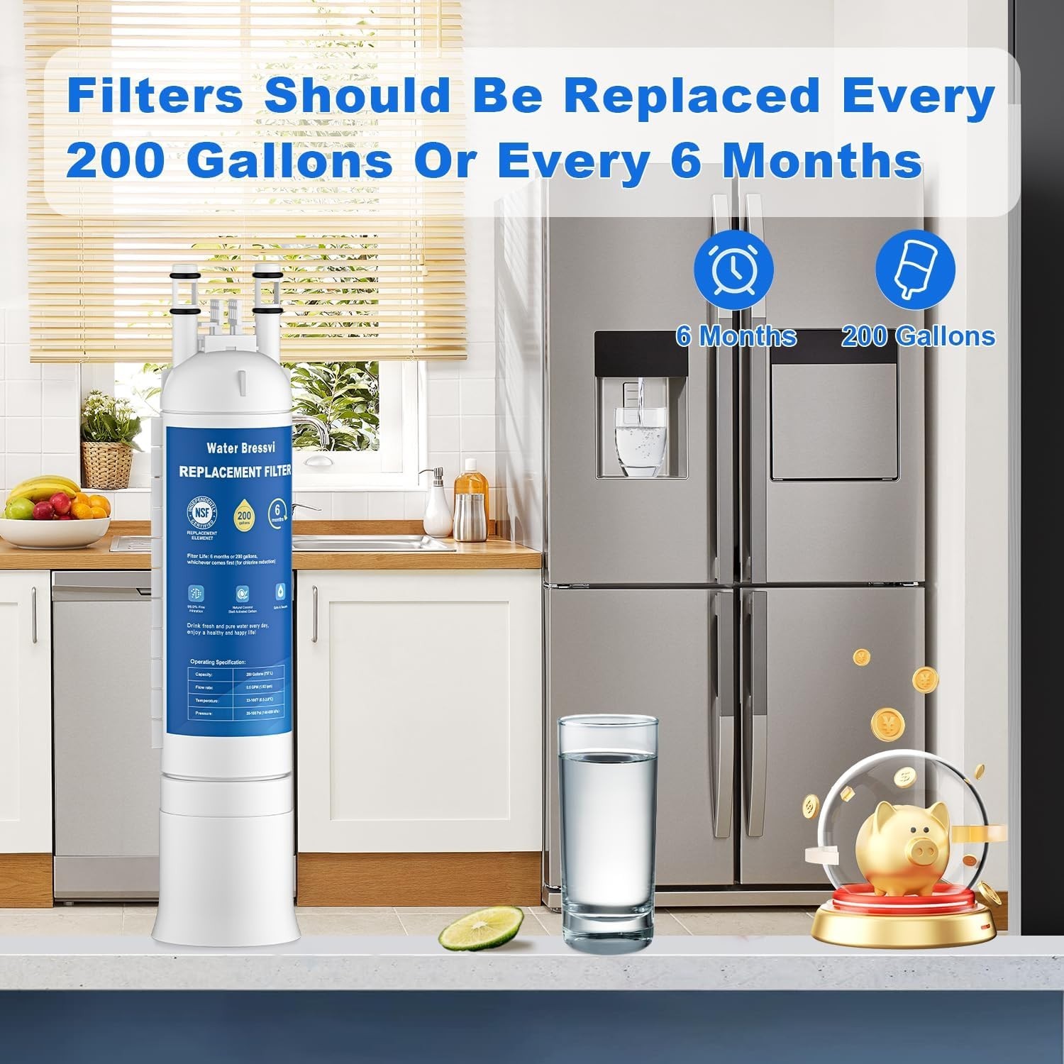 Easy Install, Leak-Free Water Filter Cartridge – 2PCS