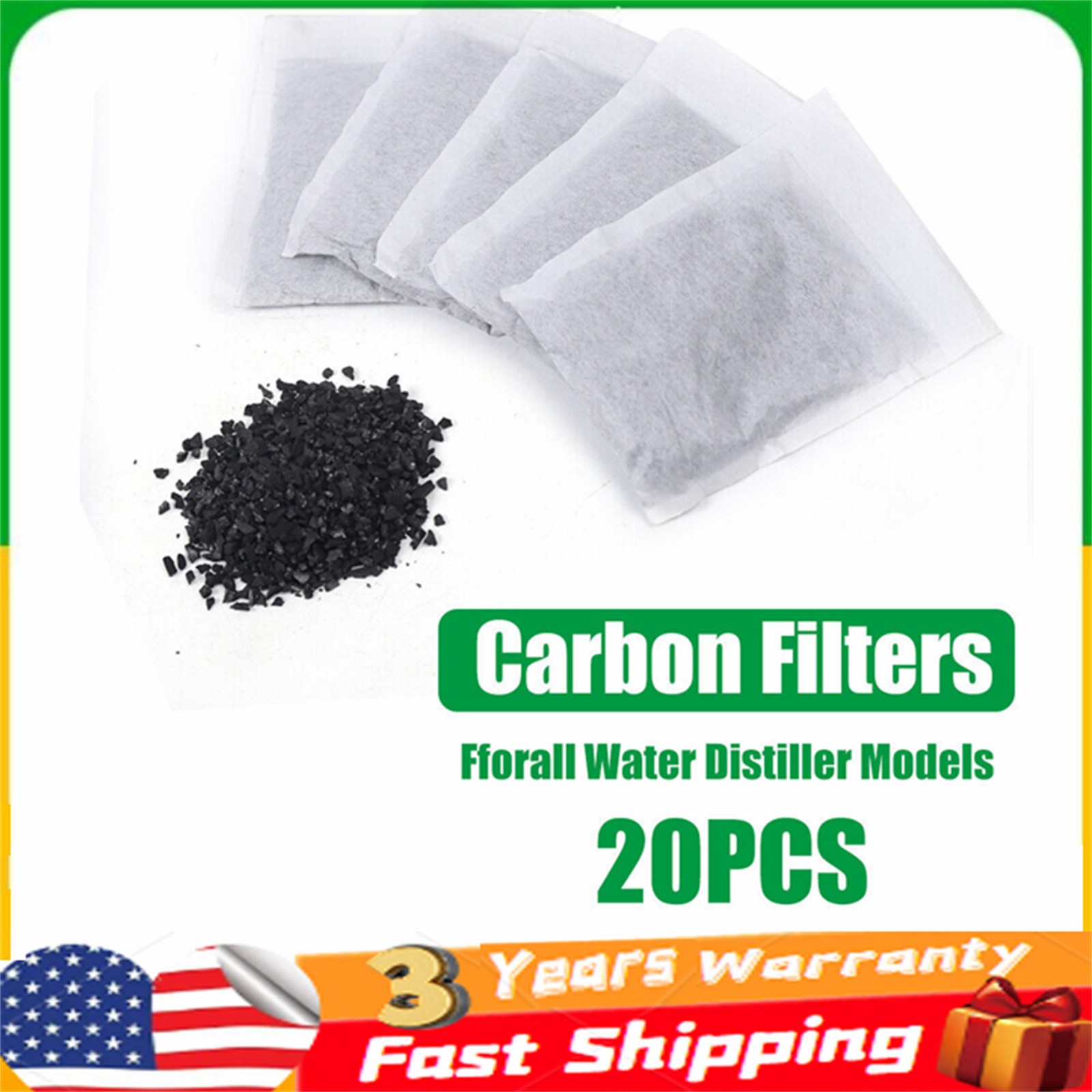 20 Pcs Activated Charcoal Carbon Filter Sachets For Pure Water Distiller SALE