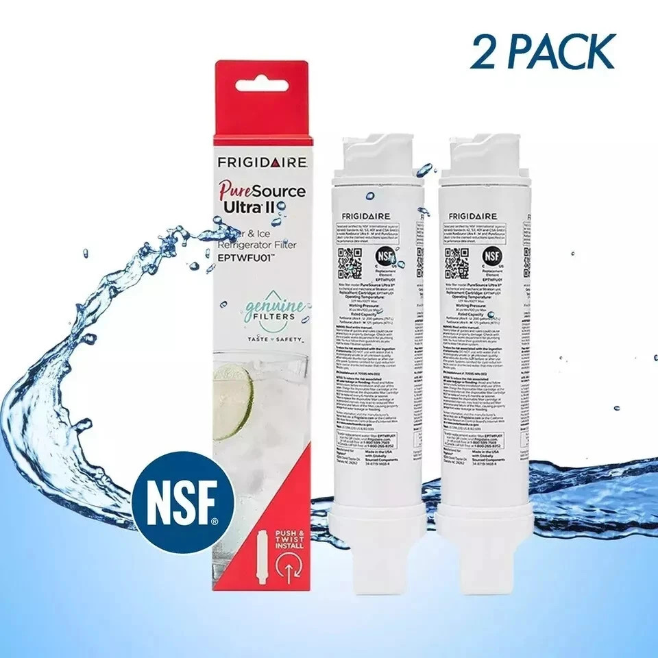 2pack Frigidaire EPTWFU01 Pure Source Ultra II Refrigerator Water Filter Sealed
