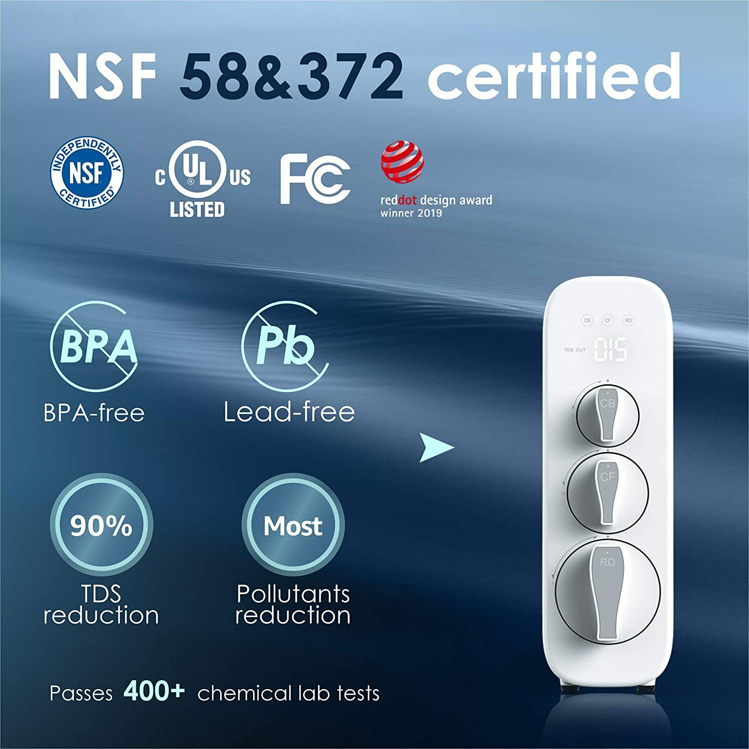 Waterdrop RO Reverse Osmosis Water Filtration System, NSF Certified