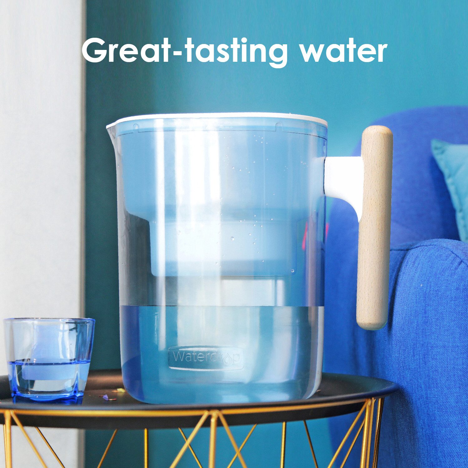 Waterdrop Chubby 10-Cup Water Filter Pitcher with 4 Filter,NSF Certified,200 Gal