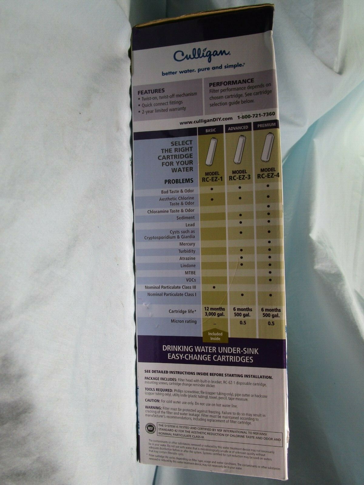 Culligan IC-EZ-1 Easy Change Icemaker & Refrigerator Dispenser Filter RC-EZ-1