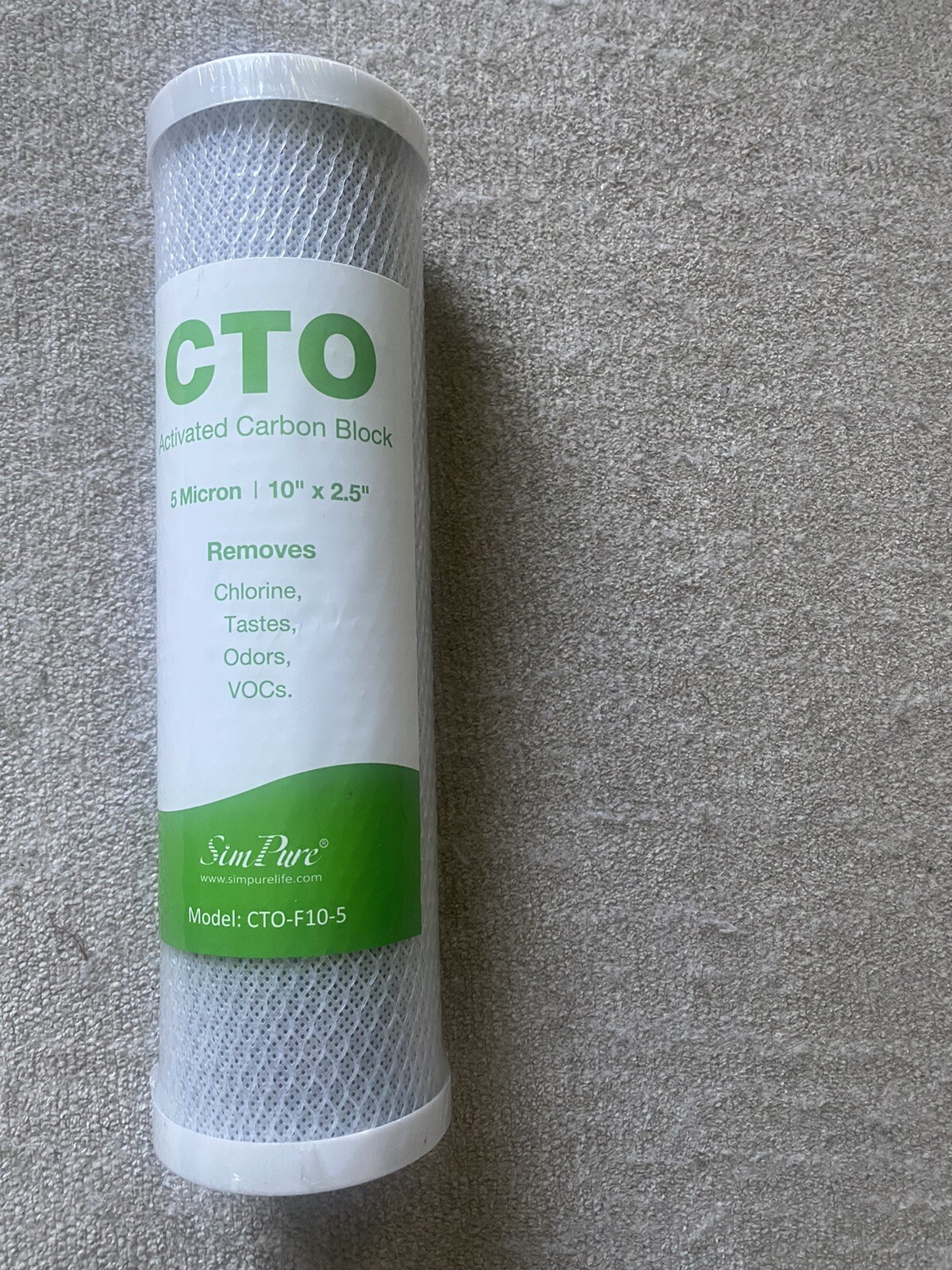 NEW/Sealed SimPure CTO-F10B-5 10X4.5 In Activated Carbon Block CTO Water Filter