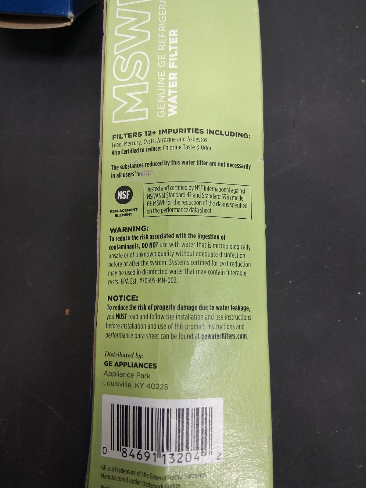 2 NEW MSWF Refrigerator Water Filters Purifiers for GE Appliances