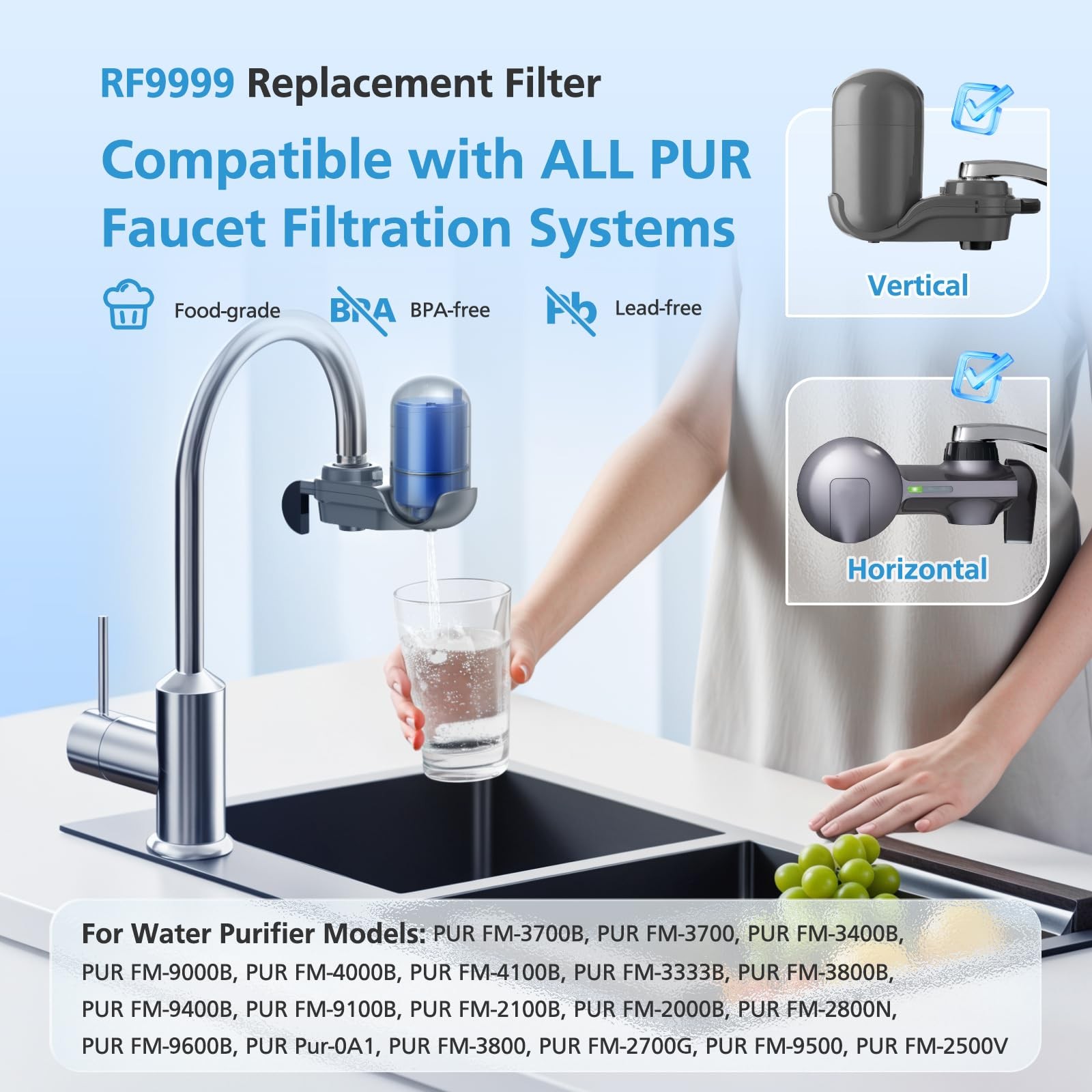 6 Pack RF9999 Faucet Mount Replacement Filter For ALL PUR/PUR PLUS Faucet Fil…