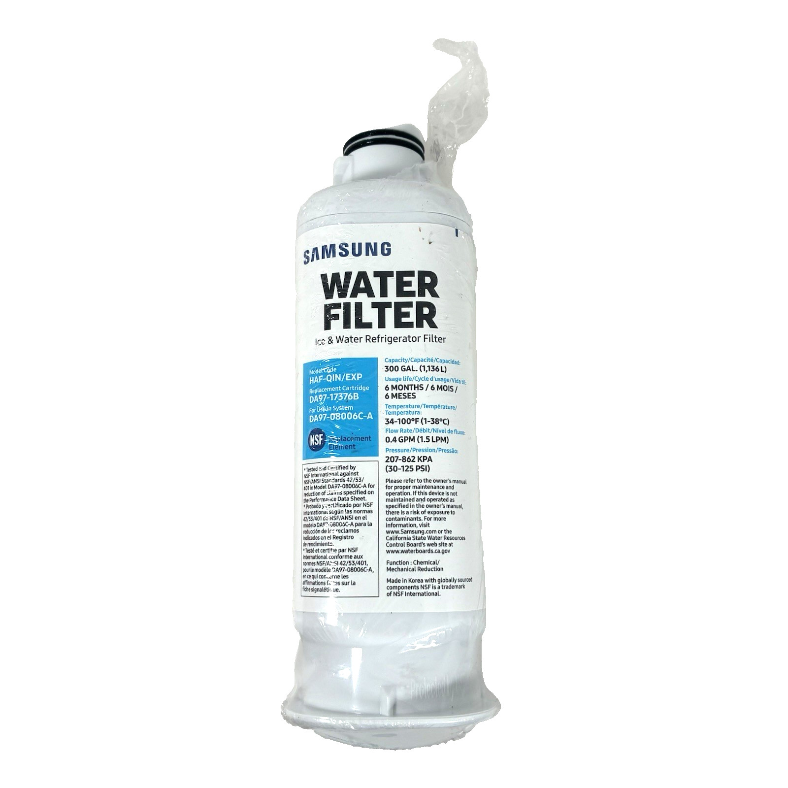 Samsung Genuine HAF-QIN/EXP DA97-17376B Water Filter—SEALED—FREE SHIPPING