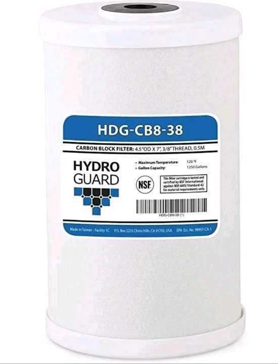 Hydro Guard HDG-CB8-38, 0.5 Micron Carbon Block Water Filter Cartridge