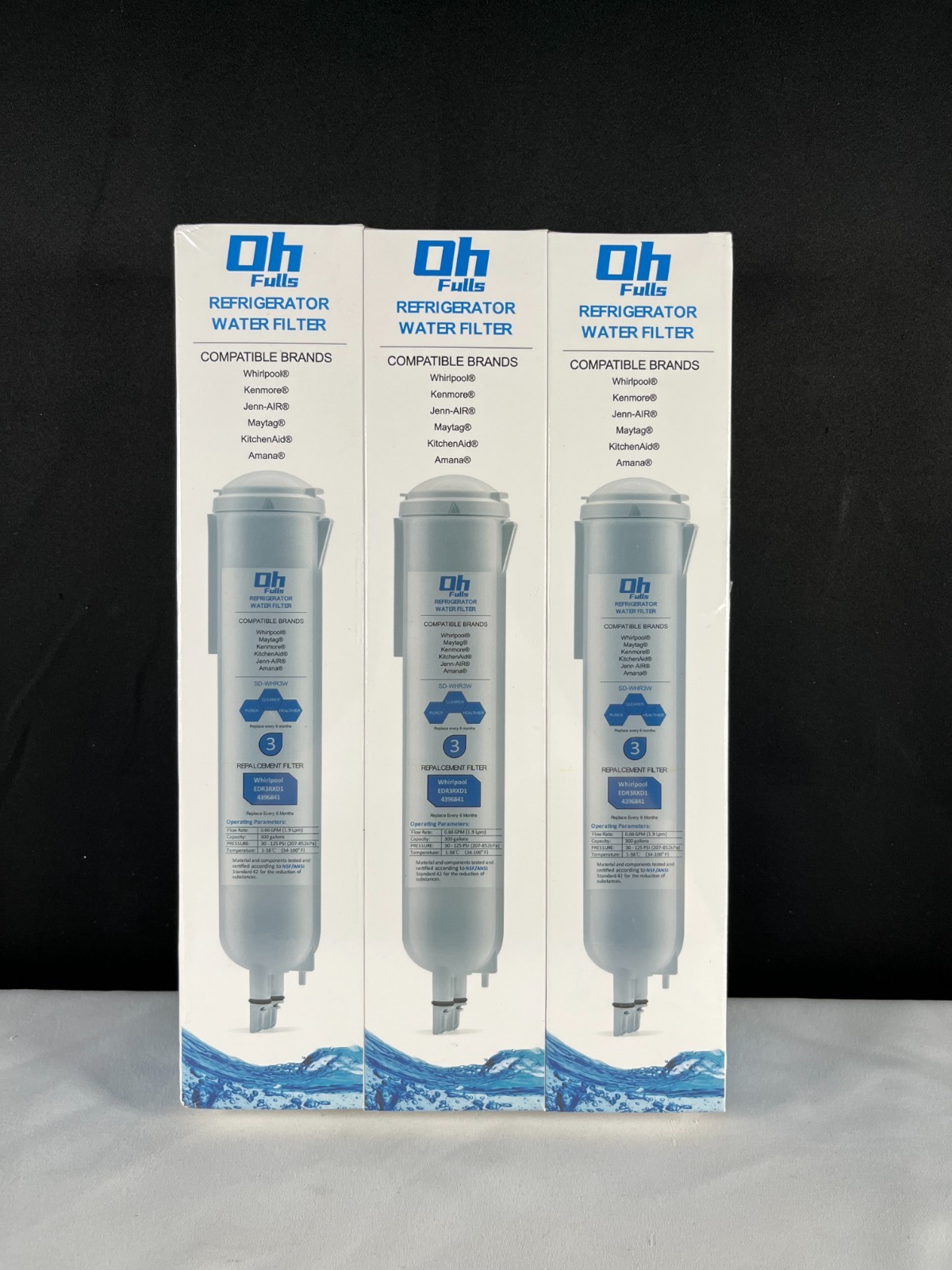 Oh Fulls Refrigerator Water Filter Compatible For Various Brands 3 Pack