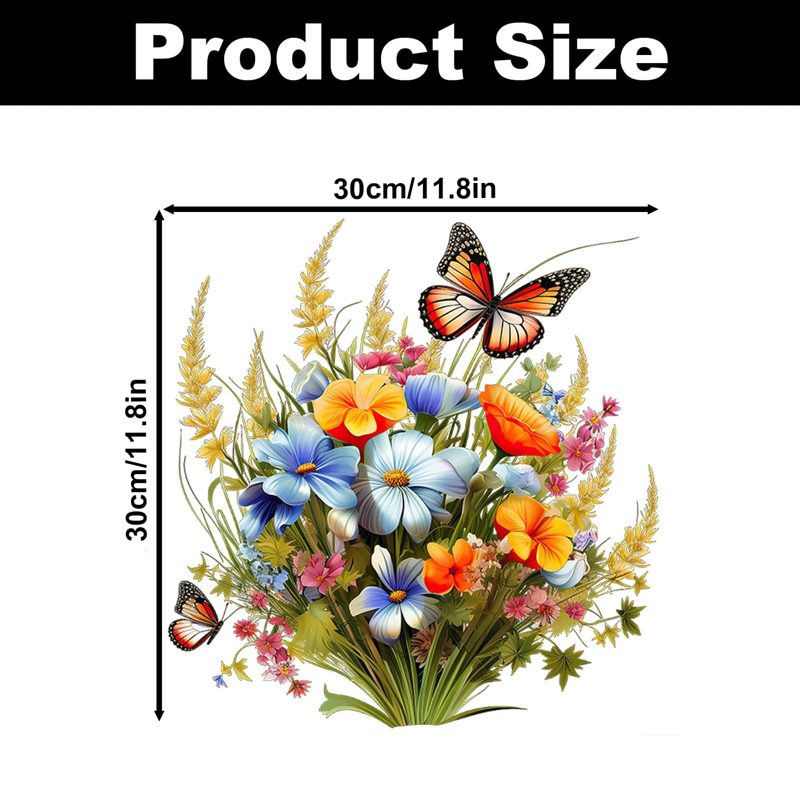 Flowers Toilet Seat Sticker, Butterflies Plants Bathroom Wall Decor, Vinyl Se…