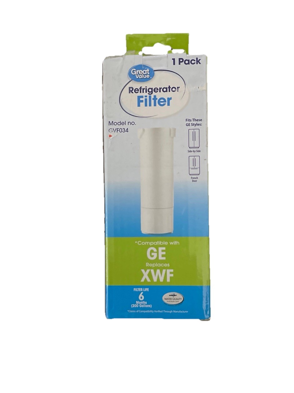 Great Value GE Refrigerator Replacement Filter Model GVF034. 6 Months Life -New