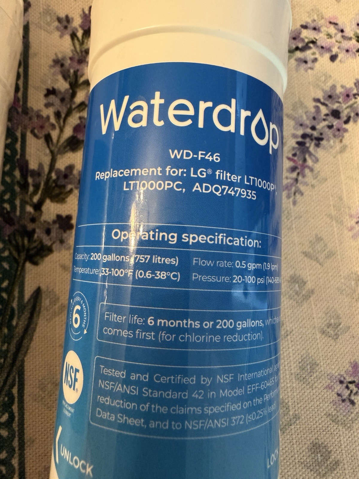 NEW 3 pack Waterdrop Replacement Filter For LG (Model: WD-F46)