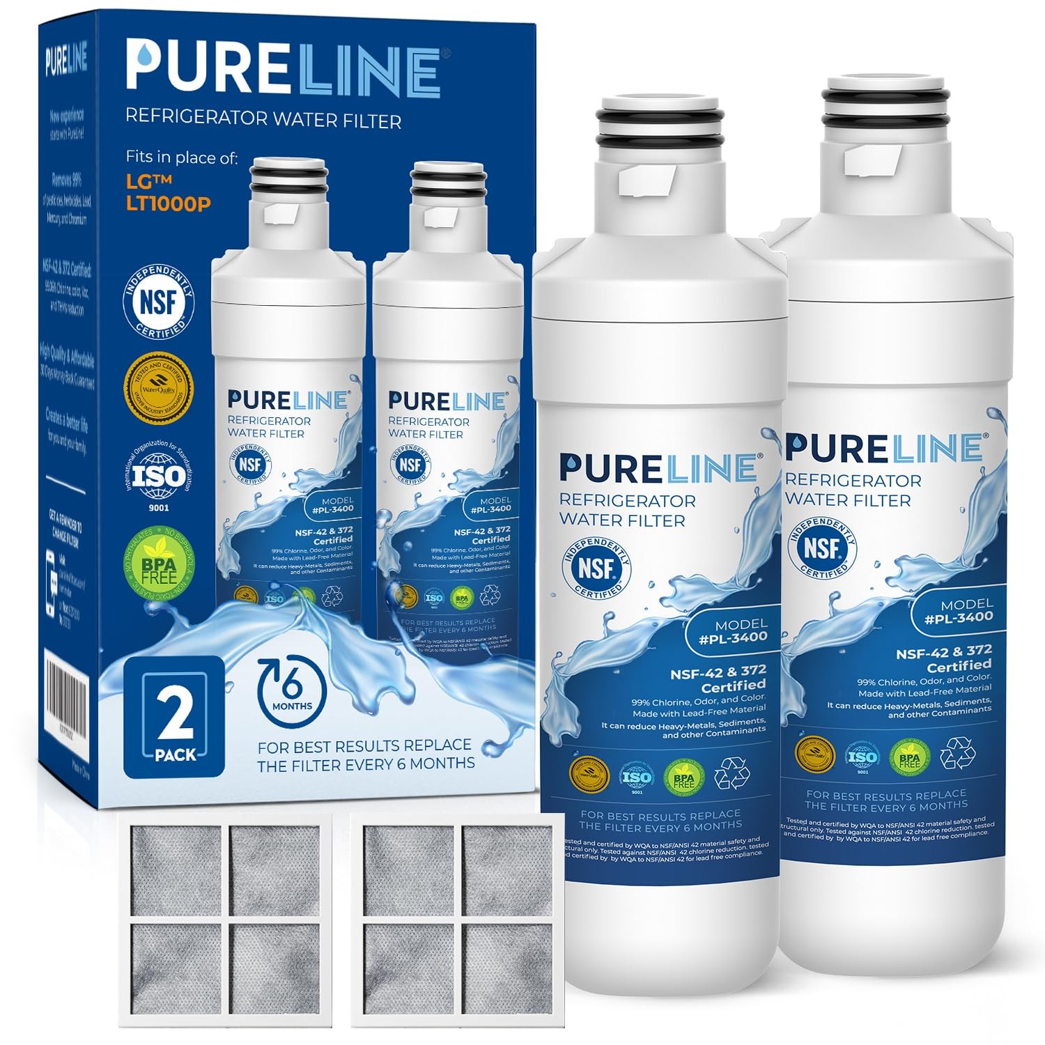 LT1000PC Refrigerator Water Filter Replacement for LG LT1000P, ADQ747935, MDJ…