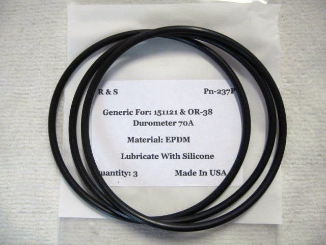 Three O-rings R&S Part #237P, Pentek 151121, OR-38, 34202027 / FDA NSF61