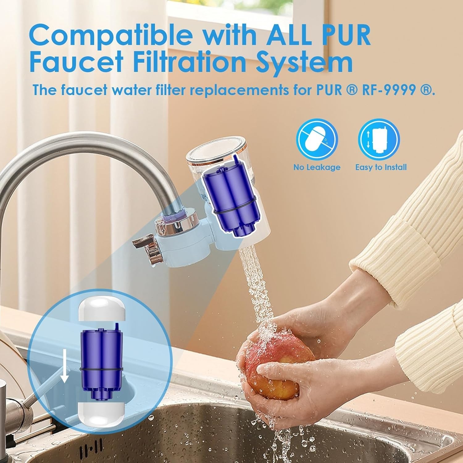 Faucet Water Filter Replacement Fit for All PUR, for PUR plus Faucet Filtration