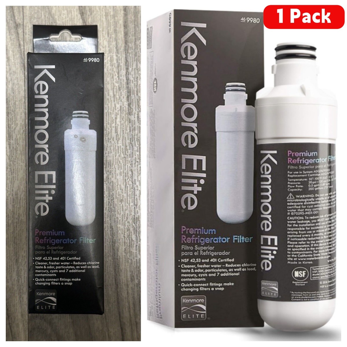 US Ship 1-Pack Kenmore 469980 46-9980 Refrigerator Wate Filter 9980 New Sealed