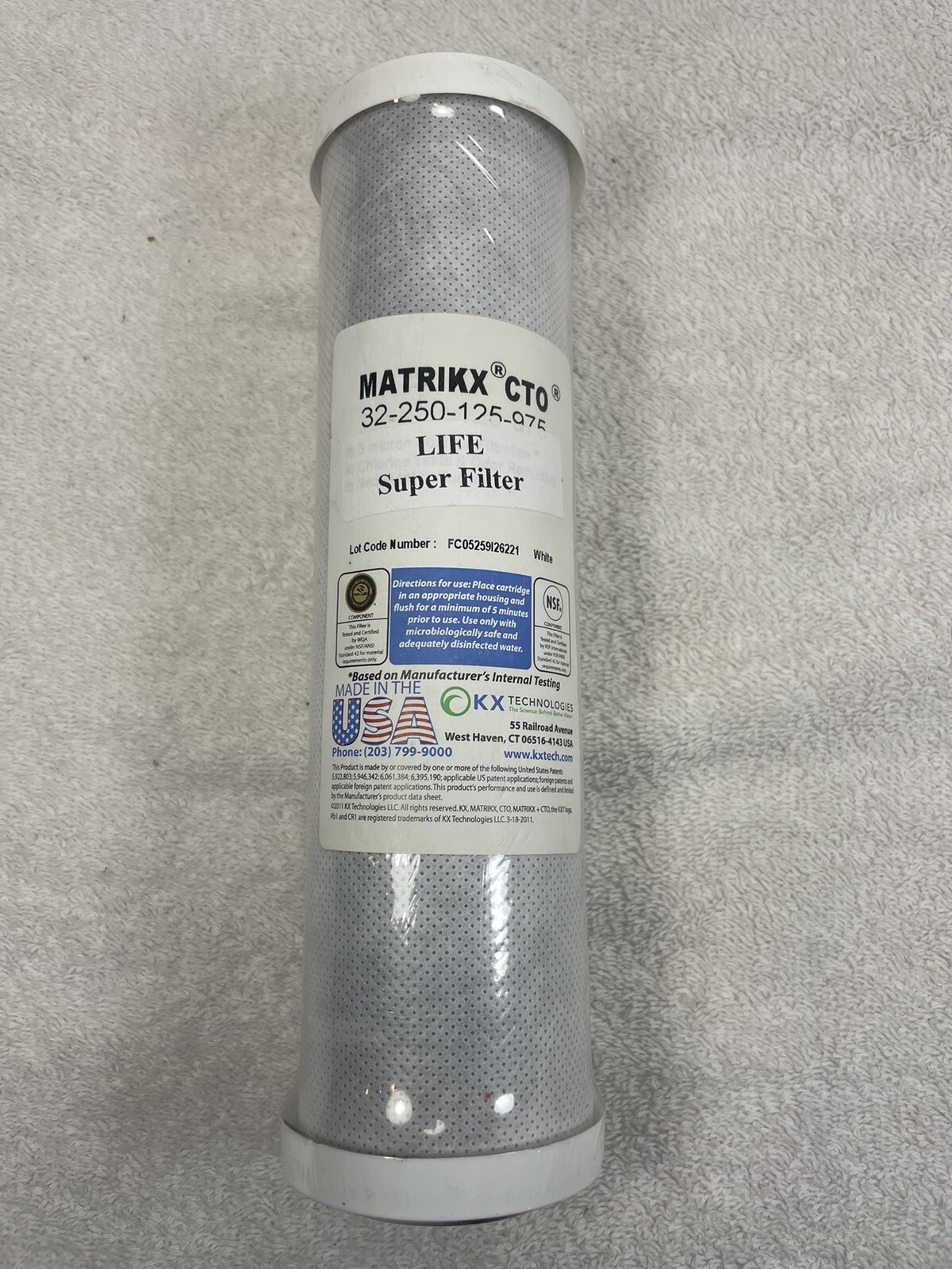 MATRIKX CTO ACTIVATED CARBON BLOCK 32-250-10-matrikx case Filter