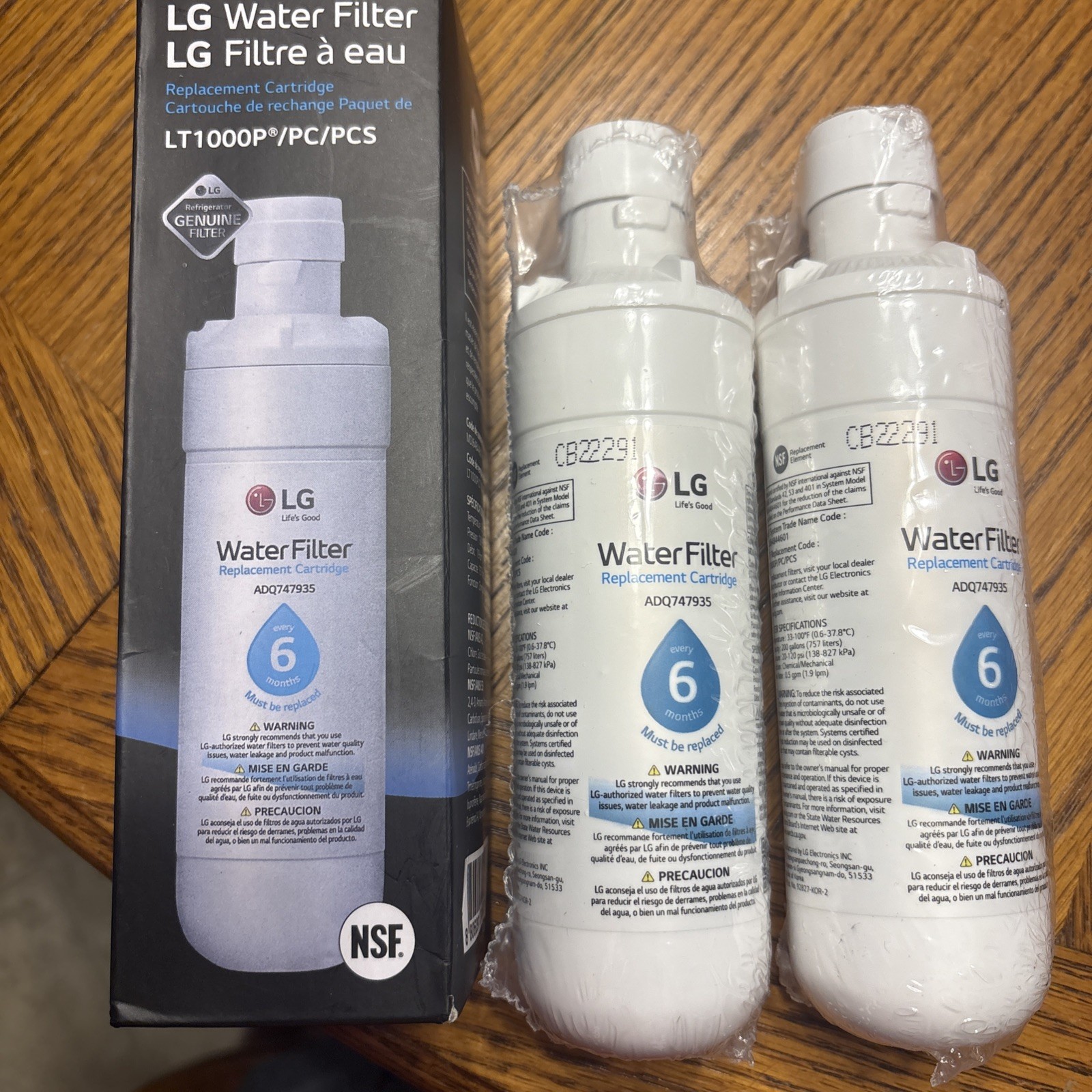 2 LG LT1000P 6 Month / 200 Gallon Capacity Replacement Refrigerator Water Filter