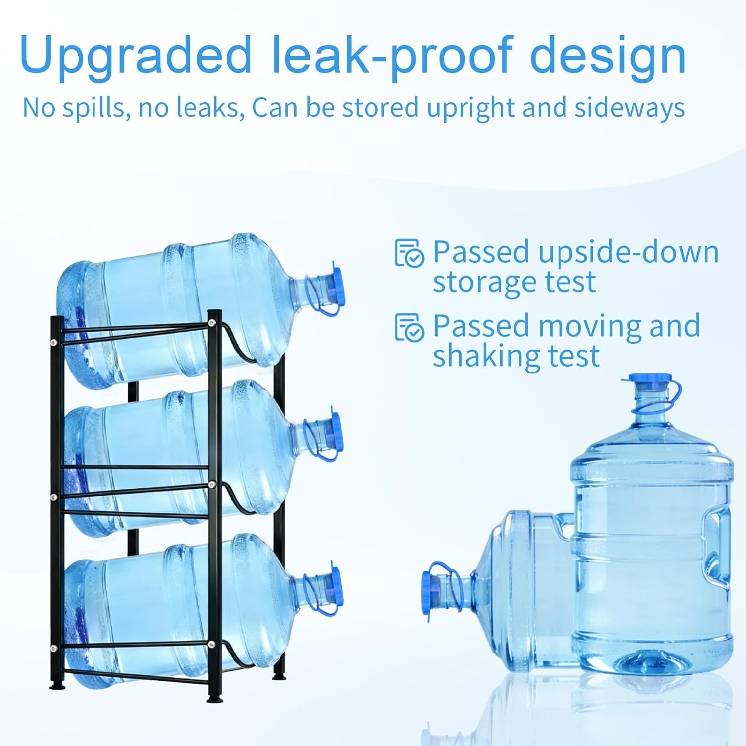 3 Pcs 3 & 5 Gallon Water Jug Cap, Reusable Upgrade Non Spill Bottle Cap Fit 55Mm